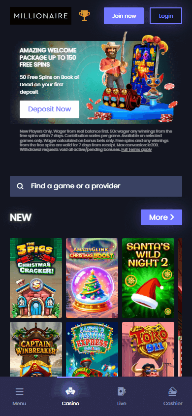 Millionaire Casino Mobile screenshot